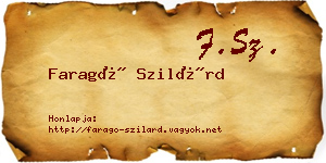 Faragó Szilárd névjegykártya