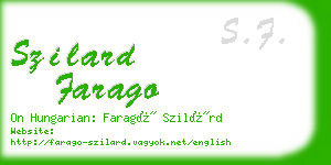 szilard farago business card